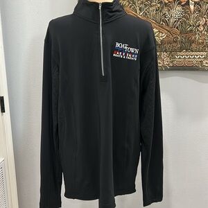 TRIMARK Black Geometric Design Pull Over‎ Quarter Zip Jacket. Size L